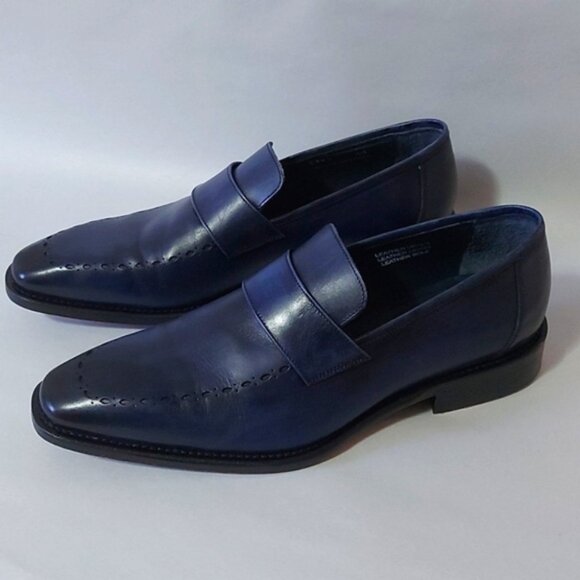 Calzoleria Toscana Dress Loafer Size 41 EU Blue Leather Handmade Style 5712 - Picture 15 of 15